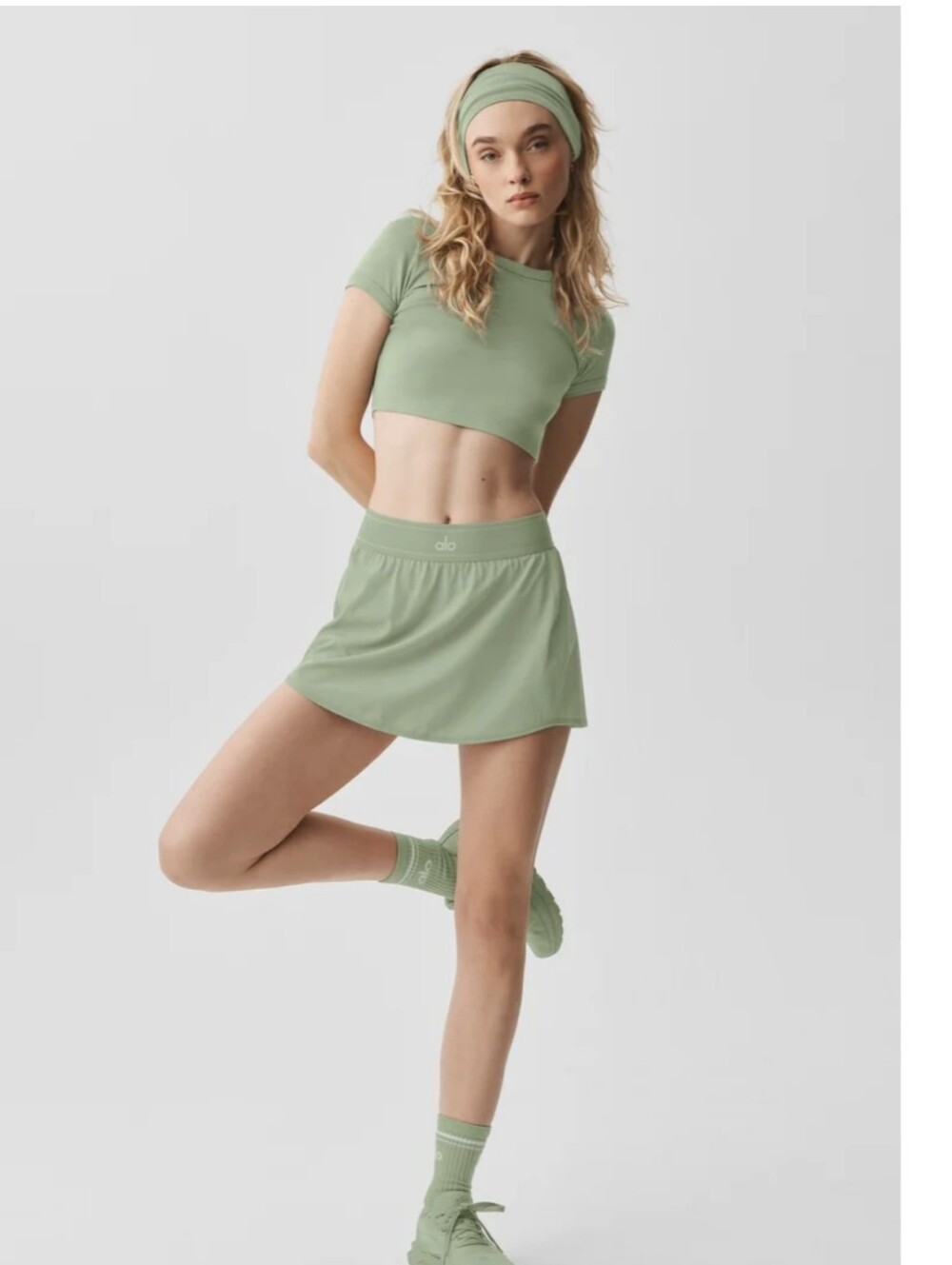 Alo Yoga Match Point Skirt Dune Grass Sold Out Color - Picture 5 of 12